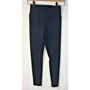 Champion Athletic Stretch Logo Leggings Hidden Pocket Womens Small Black EUC